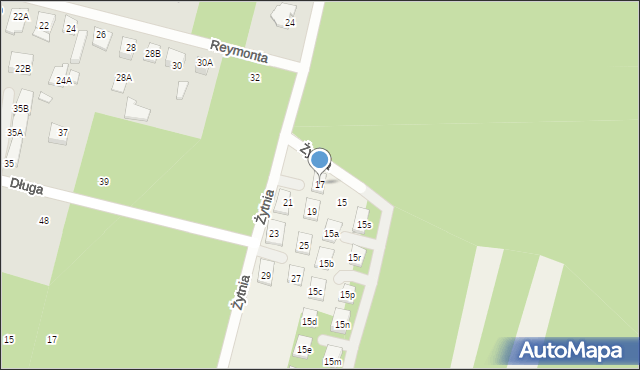 Ossów, Żytnia, 17, mapa Ossów