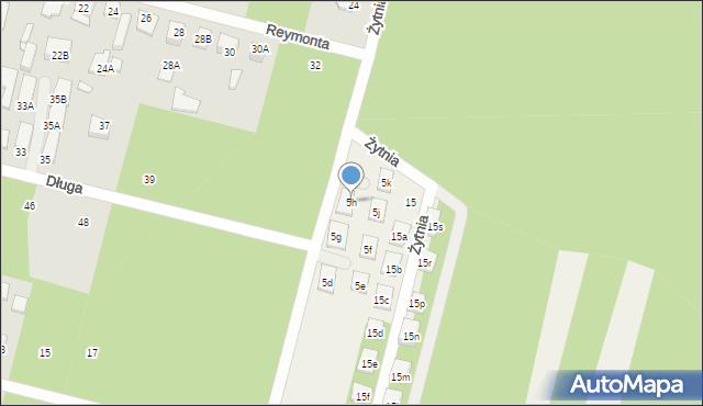 Ossów, Żytnia, 21, mapa Ossów