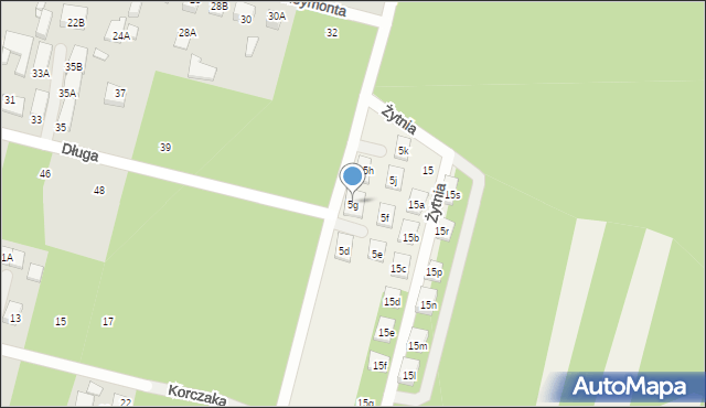 Ossów, Żytnia, 23, mapa Ossów