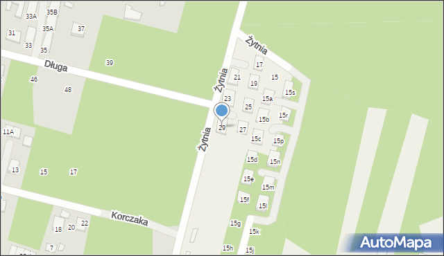 Ossów, Żytnia, 29, mapa Ossów