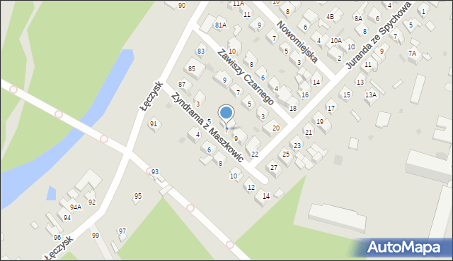 Ostrołęka, Zyndrama z Maszkowic, 7, mapa Ostrołęka