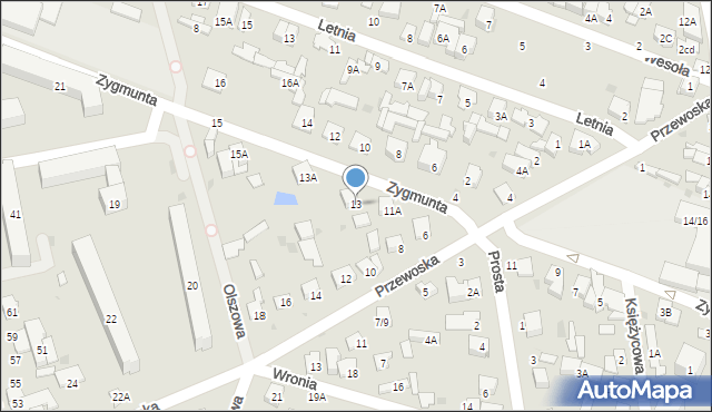 Otwock, Zygmunta, 13, mapa Otwock