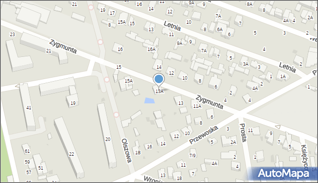 Otwock, Zygmunta, 13A, mapa Otwock