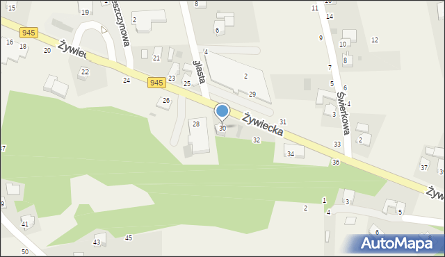Pewel Mała, Żywiecka, 30, mapa Pewel Mała