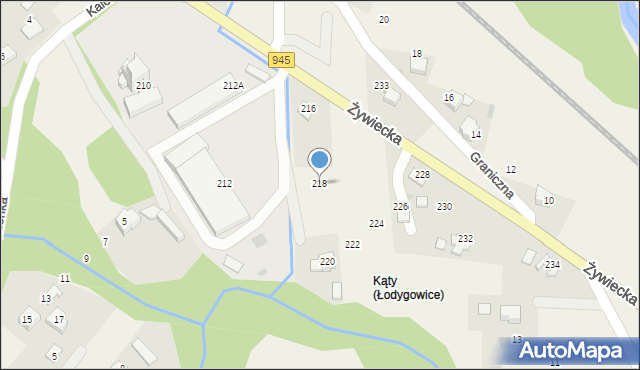 Pietrzykowice, Żywiecka, 218, mapa Pietrzykowice