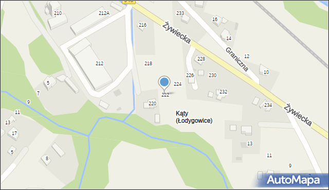 Pietrzykowice, Żywiecka, 222, mapa Pietrzykowice