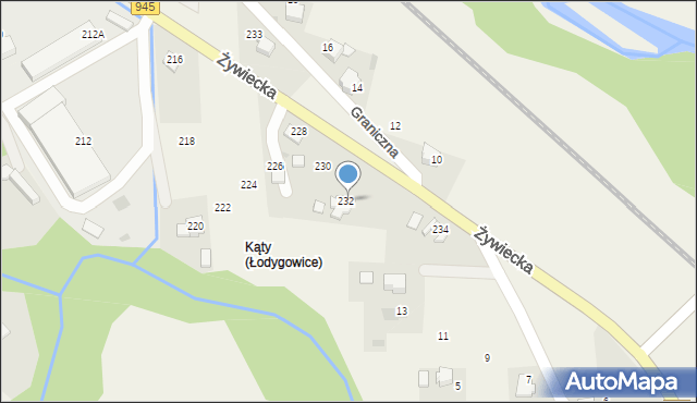 Pietrzykowice, Żywiecka, 232, mapa Pietrzykowice