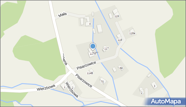 Pisarzowice, Żywicka, 1, mapa Pisarzowice