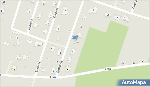 Płock, Żywiczna, 8, mapa Płock