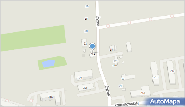 Płock, Żyzna, 22A, mapa Płock