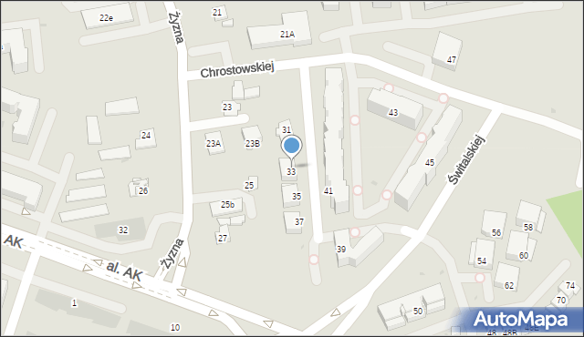 Płock, Żyzna, 33/1, mapa Płock