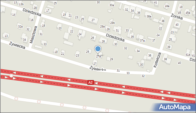 Poznań, Żywiecka, 27a, mapa Poznania