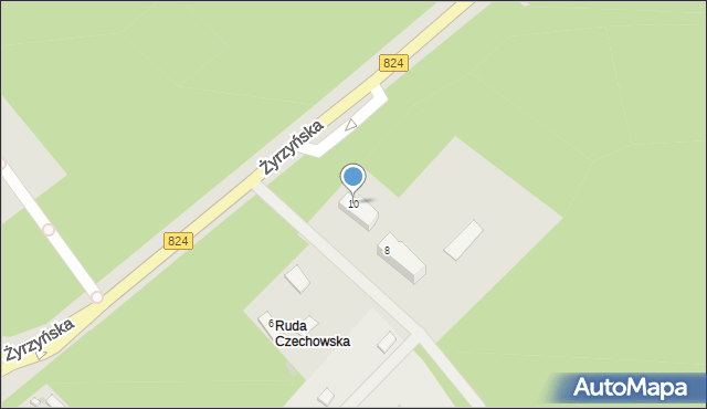 Puławy, Żyrzyńska, 10, mapa Puław