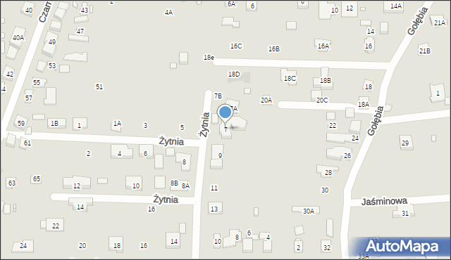 Puszczykowo, Żytnia, 7, mapa Puszczykowo