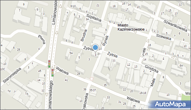 Radom, Żytnia, 1, mapa Radomia