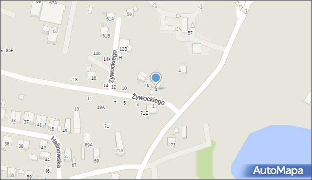 Radom, Żywockiego Zygmunta, 4, mapa Radomia