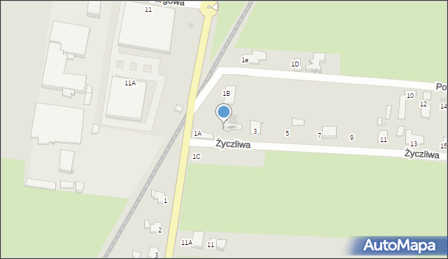 Rawicz, Życzliwa, 1, mapa Rawicz