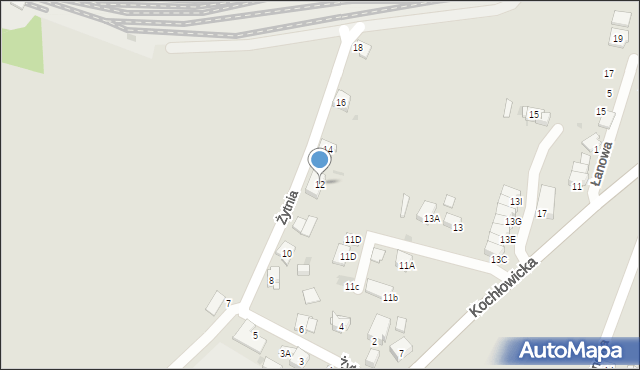 Ruda Śląska, Żytnia, 12, mapa Rudy Śląskiej
