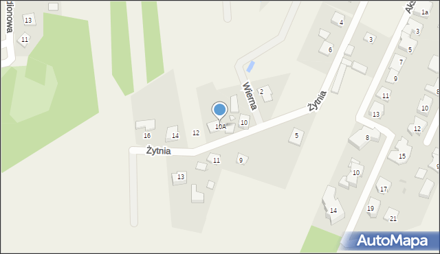 Rybie, Żytnia, 10A, mapa Rybie