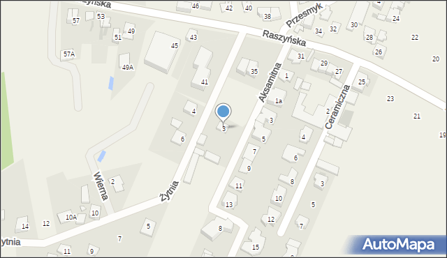 Rybie, Żytnia, 3, mapa Rybie