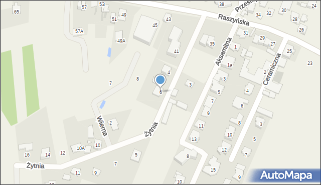 Rybie, Żytnia, 6, mapa Rybie