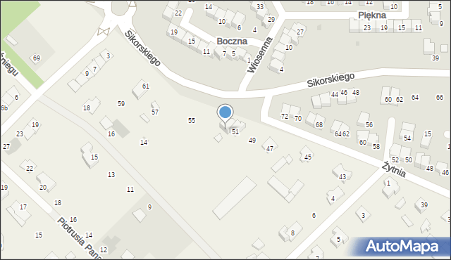 Rybienko Nowe, Żytnia, 53, mapa Rybienko Nowe