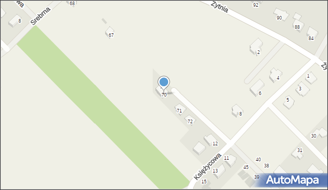 Rybienko Nowe, Żytnia, 70, mapa Rybienko Nowe