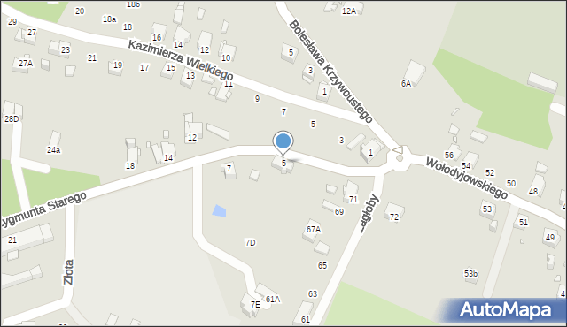 Rybnik, Zygmunta I Starego, 5, mapa Rybnika