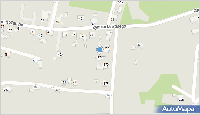 Rybnik, Zygmunta I Starego, 37C, mapa Rybnika