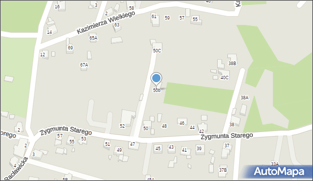 Rybnik, Zygmunta I Starego, 50b, mapa Rybnika