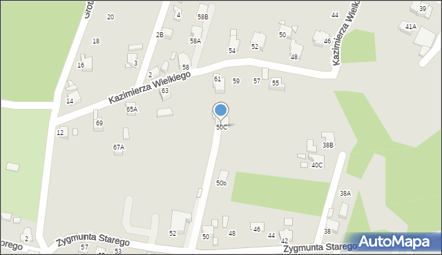 Rybnik, Zygmunta I Starego, 50C, mapa Rybnika