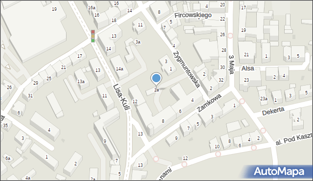 Rzeszów, Zygmuntowska, 1a, mapa Rzeszów