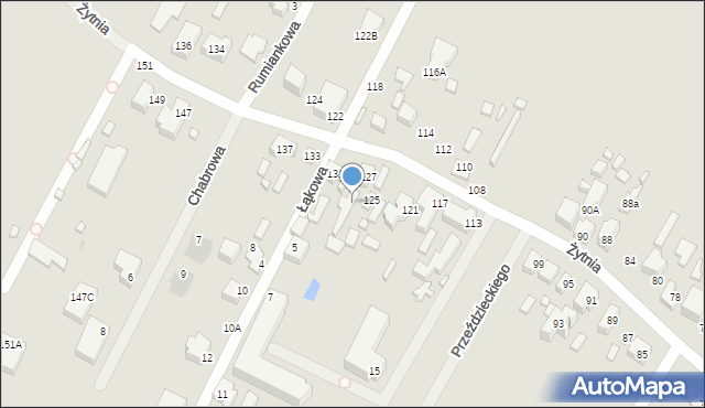 Siedlce, Żytnia, 127a, mapa Siedlce