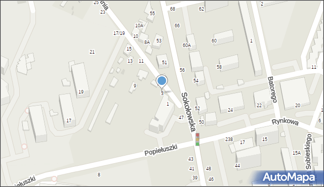 Siedlce, Żytnia, 3, mapa Siedlce