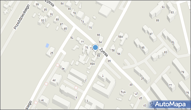 Siedlce, Żytnia, 71, mapa Siedlce