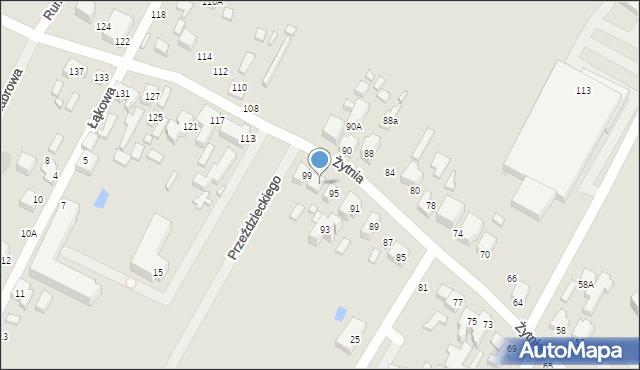 Siedlce, Żytnia, 97, mapa Siedlce