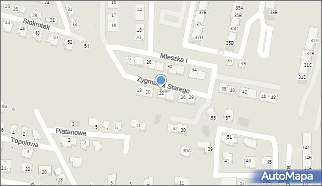 Siemianowice Śląskie, Zygmunta I Starego, 22, mapa Siemianowice Śląskie