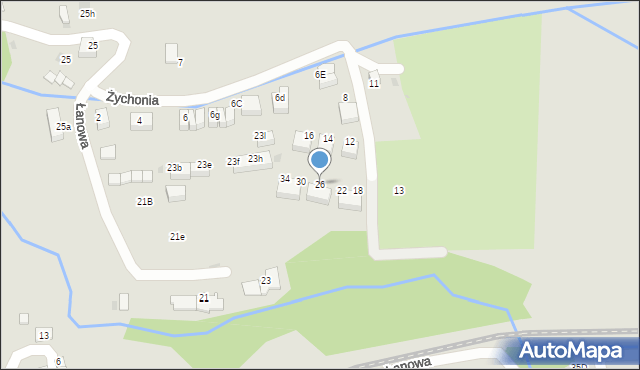 Skawina, Żychonia Jana, mjr., 26, mapa Skawina