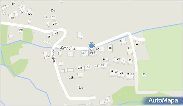 Skawina, Żychonia Jana, mjr., 6g, mapa Skawina