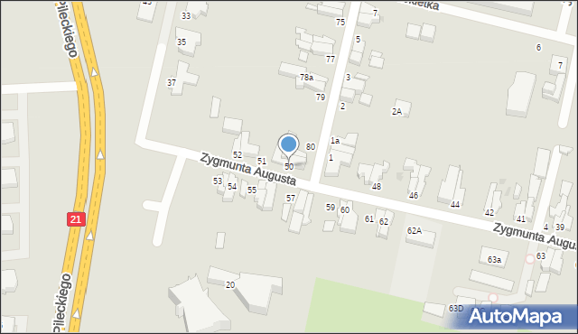 Słupsk, Zygmunta Augusta, 50, mapa Słupska