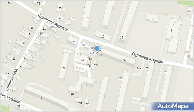 Słupsk, Zygmunta Augusta, 71g, mapa Słupska