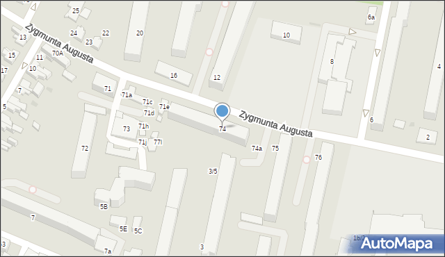 Słupsk, Zygmunta Augusta, 74, mapa Słupska