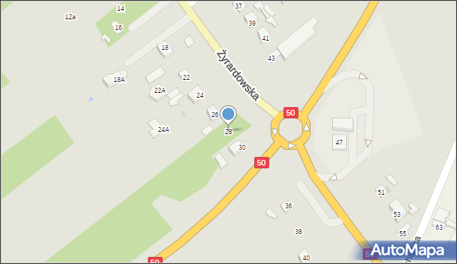 Sochaczew, Żyrardowska, 28, mapa Sochaczew