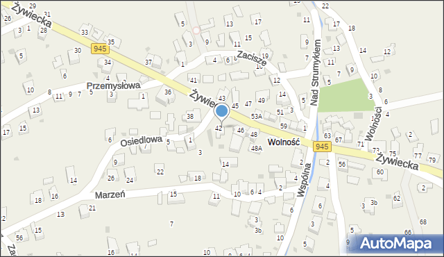 Świnna, Żywiecka, 44, mapa Świnna