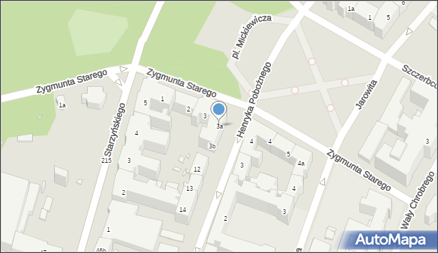 Szczecin, Zygmunta I Starego, 3a, mapa Szczecina