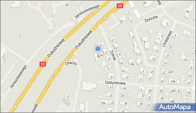 Szczecin, Żytnia, 3a, mapa Szczecina