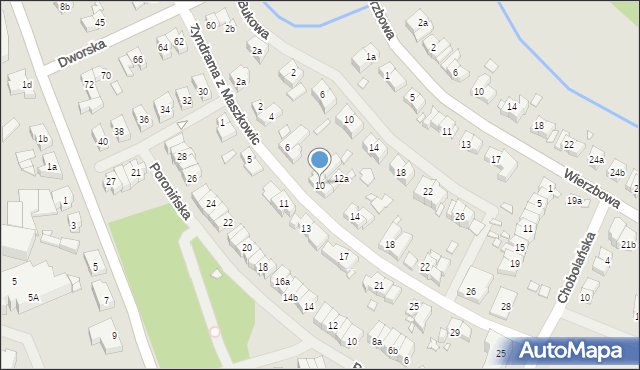Szczecin, Zyndrama z Maszkowic, 10, mapa Szczecina