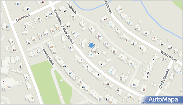 Szczecin, Zyndrama z Maszkowic, 10a, mapa Szczecina