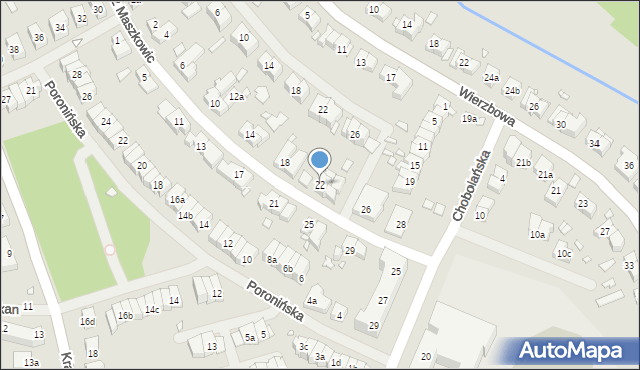 Szczecin, Zyndrama z Maszkowic, 22, mapa Szczecina