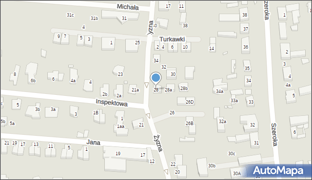Szczecin, Żyzna, 28, mapa Szczecina